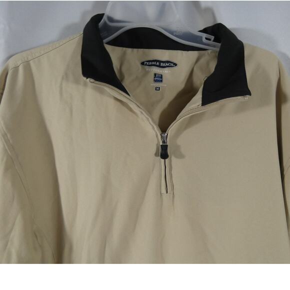 Pebble Beach Men's Medium Performance Pull Over Jacket 1/4 Zip Collared Golf - Picture 2 of 9
